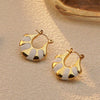Wholesale Stainless Steel Middle Ancient Style Geometric Ushape Dripping Oil Women's Earrings