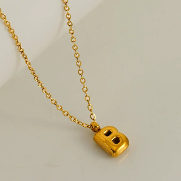 Wholesale 316L Stainless Steel Mini Bubble Letter Pendant Necklace With Electroplating Fashion Simple Temperament