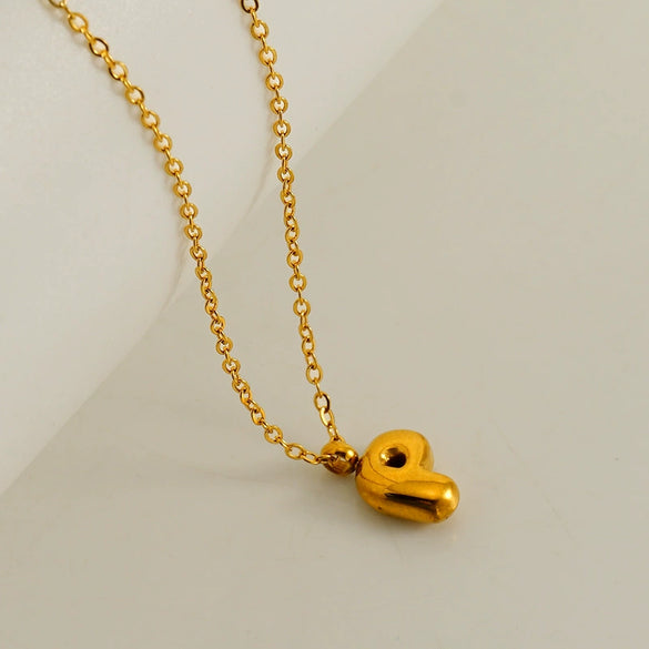 Wholesale 316L Stainless Steel Mini Bubble Letter Pendant Necklace With Electroplating Fashion Simple Temperament