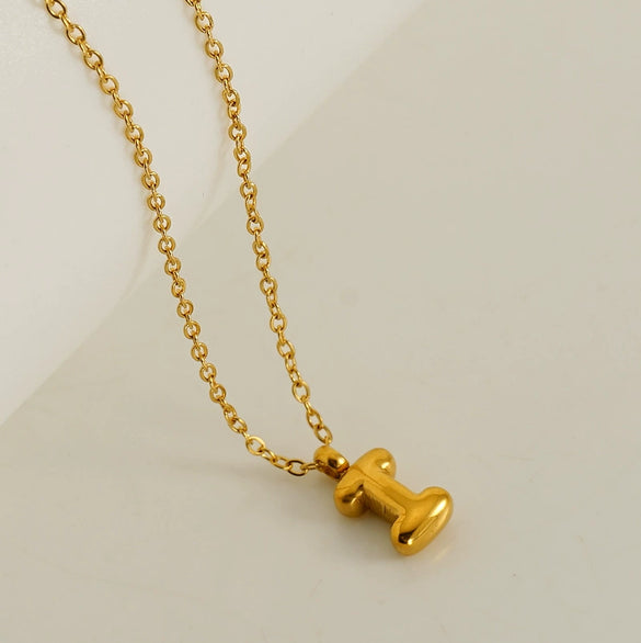 Wholesale 316L Stainless Steel Mini Bubble Letter Pendant Necklace With Electroplating Fashion Simple Temperament