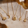 Wholesale Stainless Steel Mini Elephant Lotus Love Pendant Necklace Electroplated 18K Gold Color
