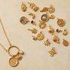 Wholesale Stainless Steel Mini Elephant Lotus Love Pendant Necklace Electroplated 18K Gold Color