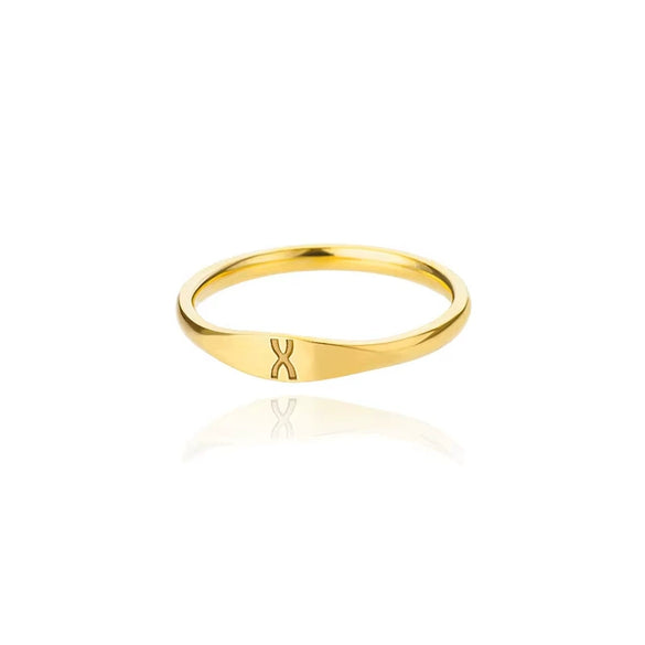 Wholesale Stainless Steel Mini Initial Ring Stacking Style With Letters Electroplated For Men And Women