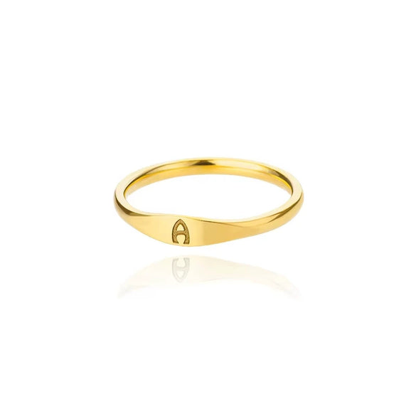 Wholesale Stainless Steel Mini Initial Ring Stacking Style With Letters Electroplated For Men And Women