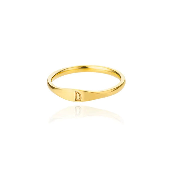 Wholesale Stainless Steel Mini Initial Ring Stacking Style With Letters Electroplated For Men And Women