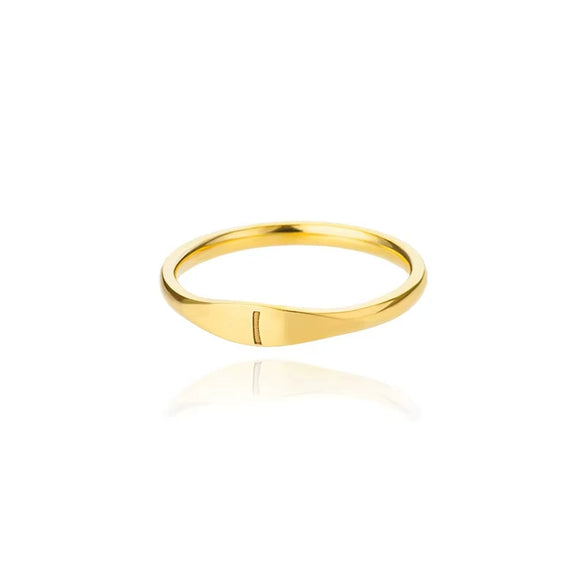 Wholesale Stainless Steel Mini Initial Ring Stacking Style With Letters Electroplated For Men And Women