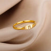 Wholesale Stainless Steel Mini Initial Ring Stacking Style With Letters Electroplated For Men And Women