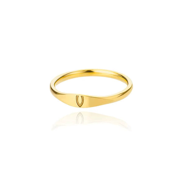 Wholesale Stainless Steel Mini Initial Ring Stacking Style With Letters Electroplated For Men And Women