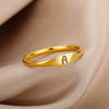 Wholesale Stainless Steel Mini Initial Ring Stacking Style With Letters Electroplated For Men And Women