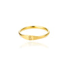 Wholesale Stainless Steel Mini Initial Ring Stacking Style With Letters Electroplated For Men And Women