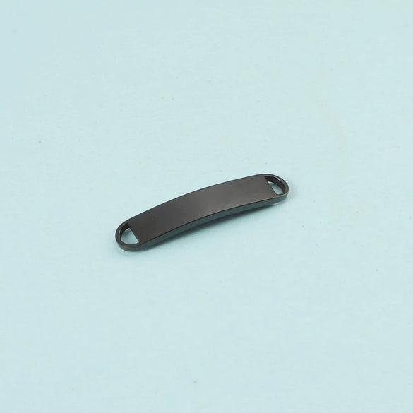 Wholesale Stainless Steel Minimalist Geometric Engraved Polished Curved Double Hole Tablet Bracelet Pendant Jewelry Accessories