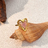 Wholesale Stainless Steel Minimalist Geometric Heart Shape Open Unisex Ring With Electroplating