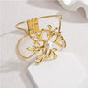 Wholesale Stainless Steel Minimalist Geometric Hollow Buckle Women's Bracelet With 18K Gold Electroplating