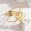 Wholesale Stainless Steel Minimalist Geometric Hollow Buckle Women's Bracelet With 18K Gold Electroplating
