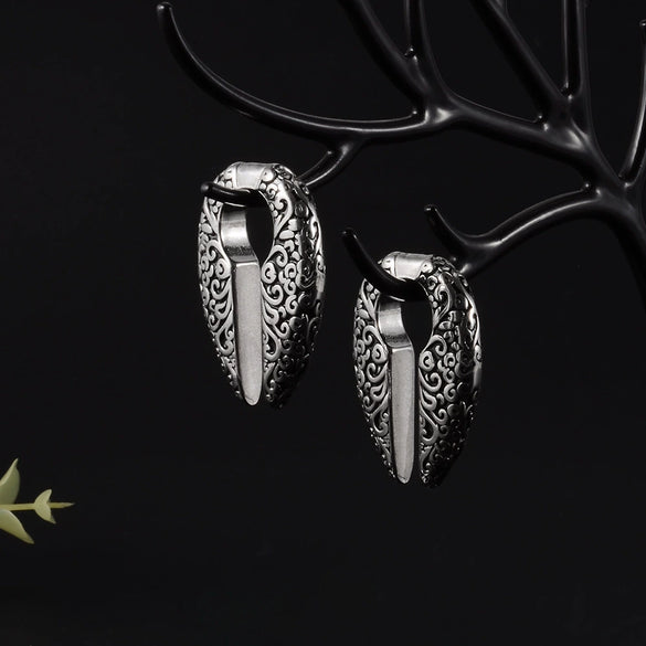 Wholesale Stainless Steel Minimalist Geometric Specialshaped Scorpion Snake Lock Cshaped Sun Moon Flower Ear Expansion Earrings With Polishing