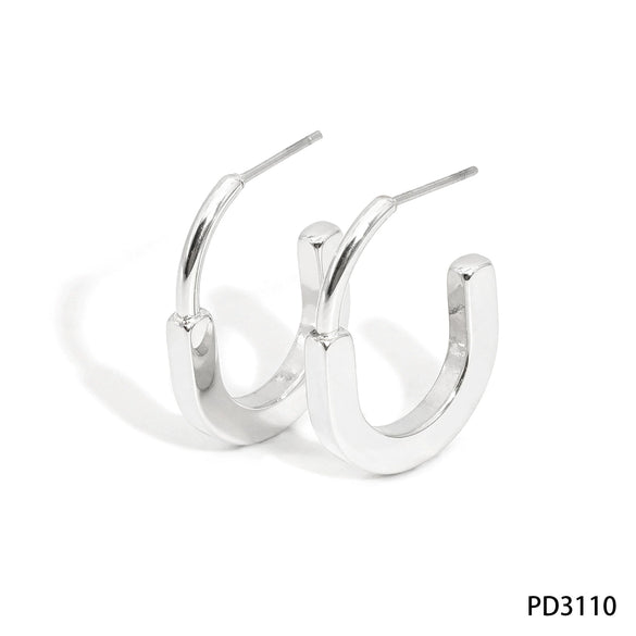 Wholesale Stainless Steel Minimalist Geometric U Shaped Electroplated Women's Earrings