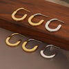 Wholesale Stainless Steel Minimalist Geometric U Shaped Electroplated Women's Earrings