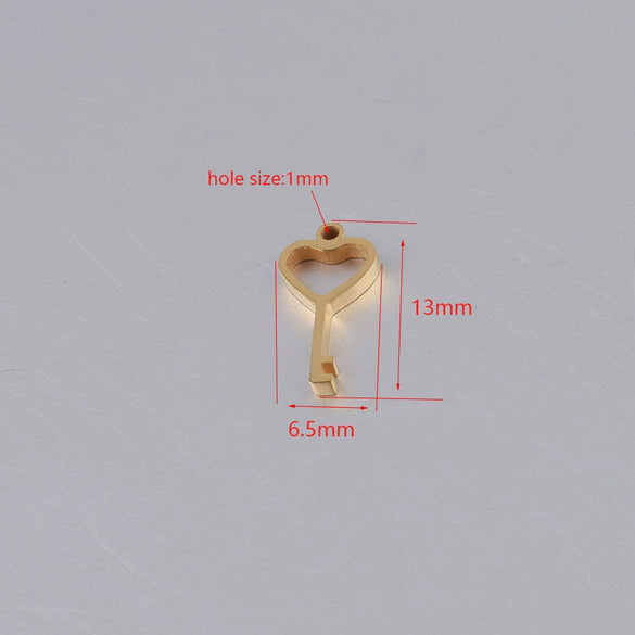 Wholesale Stainless Steel Mirror Finish Polishing Hollow Love Key Peach Heart Concentric Lock Lovers Necklace Pendant Jewelry Accessories
