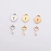 Wholesale Stainless Steel Mirror Finish Polishing Hollow Love Key Peach Heart Concentric Lock Lovers Necklace Pendant Jewelry Accessories