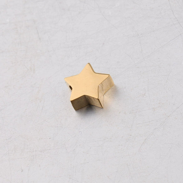 Wholesale Stainless Steel Mirror Polished Fivepointed Star Beads Diy Jewelry Accessories Pendant