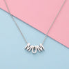 Wholesale Stainless Steel Mirror Polished Letter Pendant Necklace With Water Wave Chain