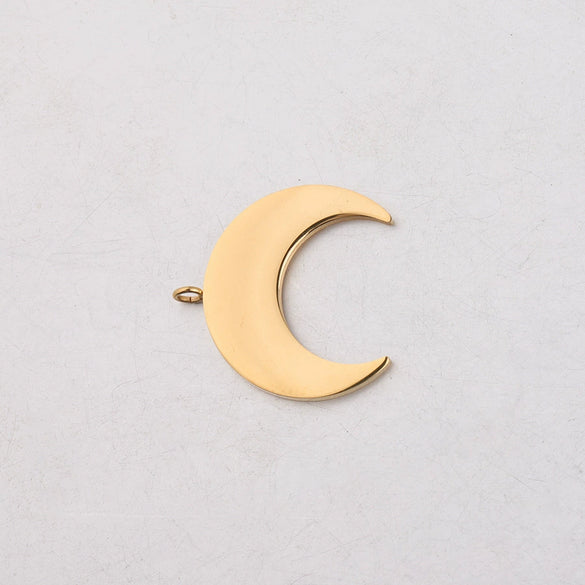 Wholesale Stainless Steel Moon Crescent Horn Pendant Jewelry Accessories Mirror Polished Little Fresh Minimalist Style