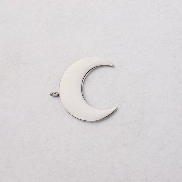 Wholesale Stainless Steel Moon Crescent Horn Pendant Jewelry Accessories Mirror Polished Little Fresh Minimalist Style