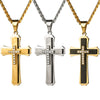 Wholesale Stainless Steel Multilayer Cross Pendant Necklace With Diamond Zircon For Men Exotic Style Jewelry