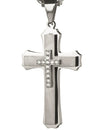 Wholesale Stainless Steel Multilayer Cross Pendant Necklace With Diamond Zircon For Men Exotic Style Jewelry
