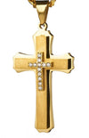 Wholesale Stainless Steel Multilayer Cross Pendant Necklace With Diamond Zircon For Men Exotic Style Jewelry
