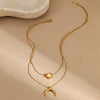 Wholesale Stainless Steel Multilayer Necklace With Star Moon Geometric Pattern And Electroplating Design For Women
