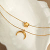 Wholesale Stainless Steel Multilayer Necklace With Star Moon Geometric Pattern And Electroplating Design For Women