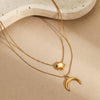 Wholesale Stainless Steel Multilayer Necklace With Star Moon Geometric Pattern And Electroplating Design For Women