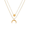Wholesale Stainless Steel Multilayer Necklace With Star Moon Geometric Pattern And Electroplating Design For Women