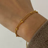 Wholesale Stainless Steel Multilayer Stacked Bracelet With Geometric Design Electroplated Treatment For Women
