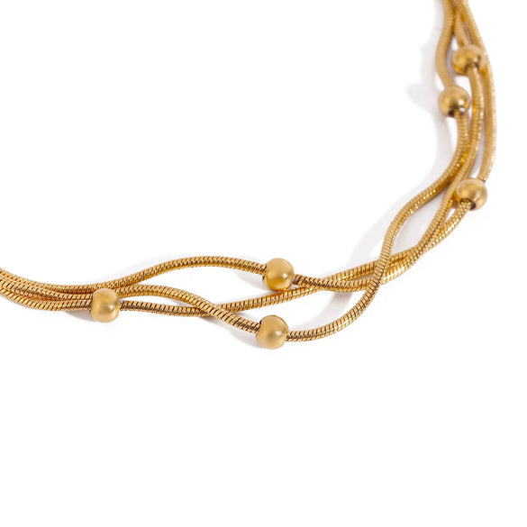 Wholesale Stainless Steel Multilayer Stacked Bracelet With Geometric Design Electroplated Treatment For Women
