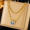 Wholesale Stainless Steel Multilayer Stacked Chain Necklace With Butterfly Snake Star Pendant Electroplated Treatment
