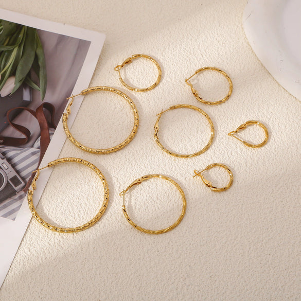 Wholesale Stainless Steel Multisurface Cutting Electroplated Women's Light Luxury Exaggerated Earrings