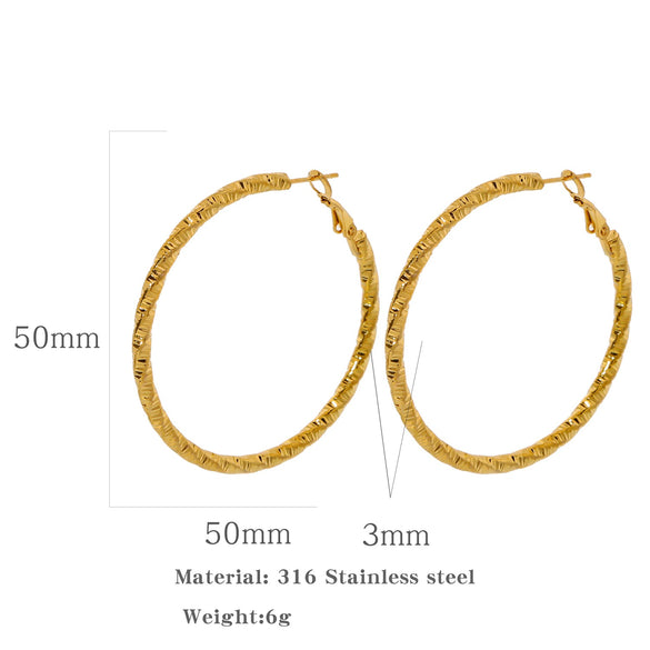 Wholesale Stainless Steel Multisurface Cutting Electroplated Women's Light Luxury Exaggerated Earrings