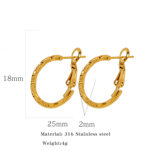 Wholesale Stainless Steel Multisurface Cutting Electroplated Women's Light Luxury Exaggerated Earrings