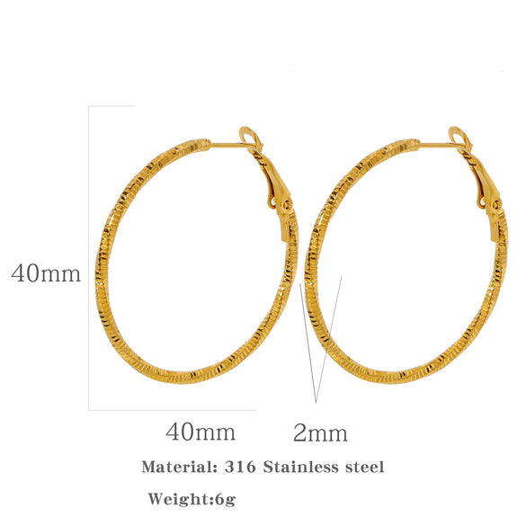Wholesale Stainless Steel Multisurface Cutting Electroplated Women's Light Luxury Exaggerated Earrings
