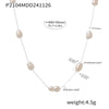 Wholesale Stainless Steel Natural Freshwater Pearl Geometric Light Luxury Sweater Chain Clavicle Necklace With Electroplating