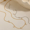Wholesale Stainless Steel Natural Pearl Tassel Pendant Necklace Light Luxury Geometric Electroplated For Women