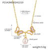 Wholesale 316L Stainless Steel Natural Shell Double Butterfly Geometric Clavicle Necklace Pvd Plated 18K Gold Jewelry For Women