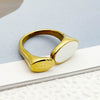 Wholesale Stainless Steel Natural Shell Ring For Women Chic Simple Elegant Fashion Jewelry With Electroplating