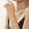 Wholesale 316L Stainless Steel Natural Stone Abacus Bead Necklace And Bracelet Electroplated Light Luxury Style For Women