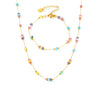 Wholesale 316L Stainless Steel Natural Stone Abacus Bead Necklace And Bracelet Electroplated Light Luxury Style For Women