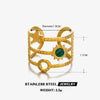 Wholesale Stainless Steel Natural Stone Star Shape Ring For Women With Electroplating