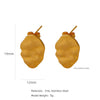 Wholesale Stainless Steel Natural Style Geometric And Leaf Patterned Electroplated Triangle Blade Lava Texture Earrings For Women