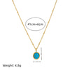 Wholesale Stainless Steel Natural Turquoise Pendant Necklace With Vacuum Plating 18K Gold Color